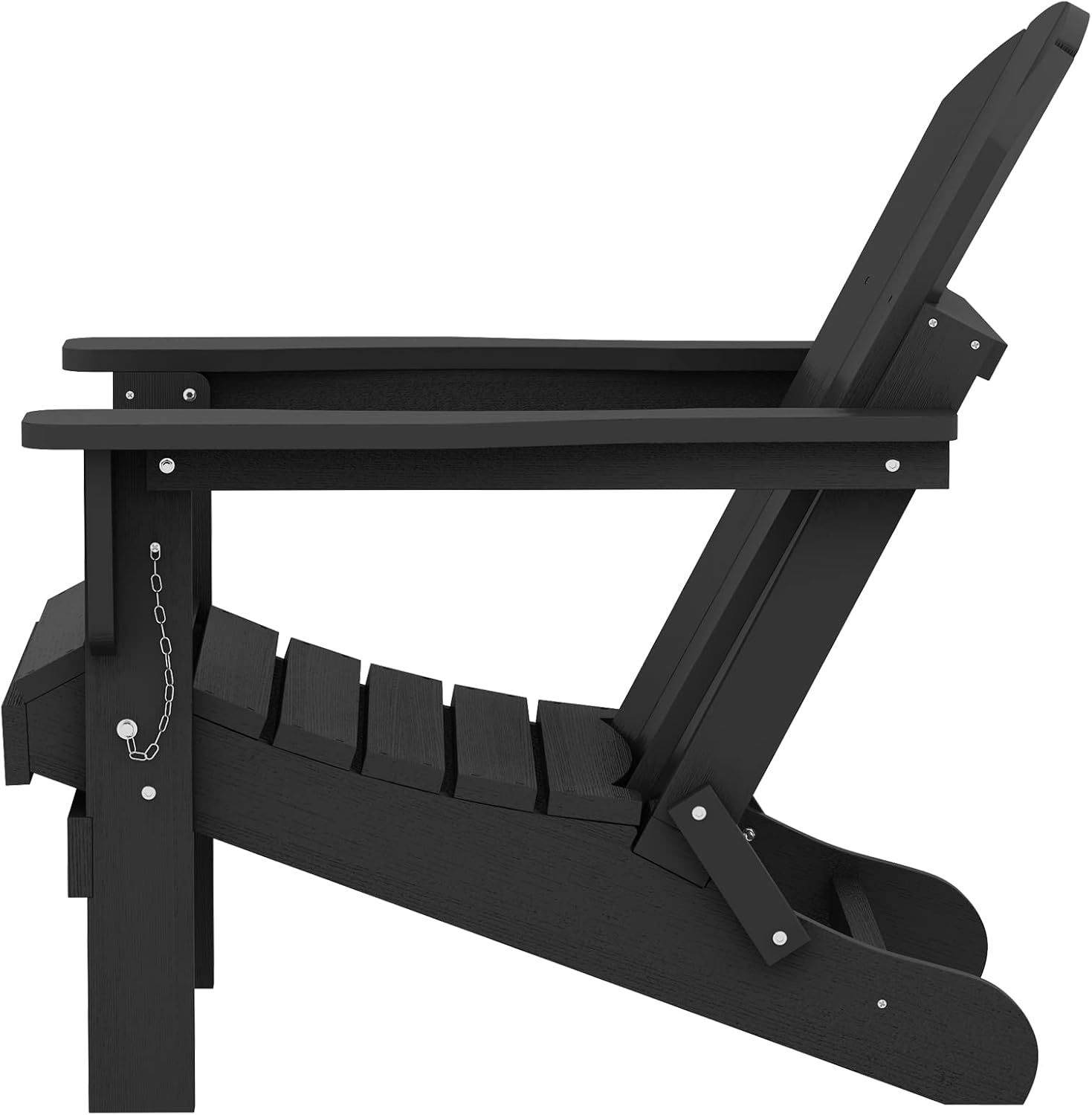 SERWALL Juego de 4 sillas plegables Adirondack para patio jardín al aire libre brasero-negro